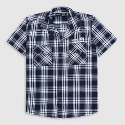 CAVIO Boys Standard Tartan Checks Opaque Cotton Casual Shirt-image-18