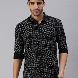 SHOWOFF Comfort Fit Checked Casual Shirt-image-30