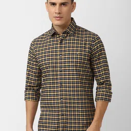 Van Heusen Sport Checked Spread Collar Pure Cotton Slim Fit Casual Shirt-image-61
