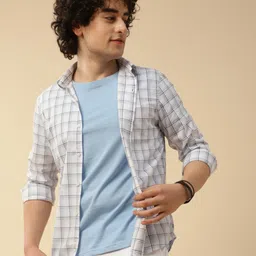 Turtle Checked Relaxed Slim Fit Cotton Casual Shirt-image-52