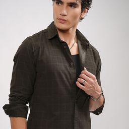 HIGHLANDER Men Button-Down Collar Checked Cotton Casual Shirt-image-32
