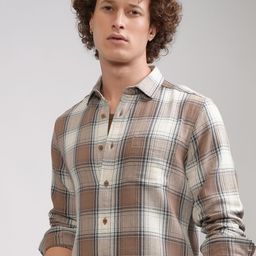 HIGHLANDER Men Slim Fit Opaque Checked Casual Shirt-image-69