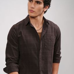 HIGHLANDER Men Button-Down Collar Checked Cotton Casual Shirt-image-47