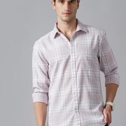 British Club Men Classic Spread Collar Tartan Checked Cotton Casual Shirt-image-71