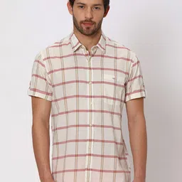 Mufti Other Checks Slim Fit Cotton Casual Shirt-image-35