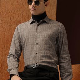 LOCOMOTIVE Satin Abstract Printed Party Shirt-image-5