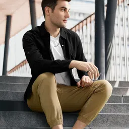 Roadster Men Black Regular Fit Solid Sustainable Casual Shirt-image-46