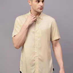 Cantabil Men Comfort Opaque Abstract Printed Half Sleeves Casual Shirt-image-13