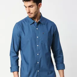 Thomas Scott Men Blue Slim Fit Casual Shirt-image-52