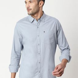 Thomas Scott Men Grey Pure Cotton Slim Fit Casual Shirt-image-34