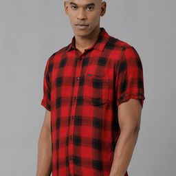 Voi Jeans Slim Fit Buffalo Checked Opaque Casual Shirt-image-34