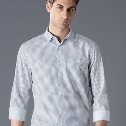 British Club Men Grey Standard Slim Fit Casual Shirt-image-23