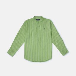 Gini and Jony Boys Green Classic Striped Casual Shirt-image-98