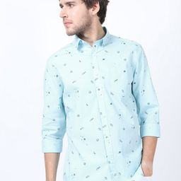 KETCH Men Blue Slim Fit Printed Casual Shirt-image-59