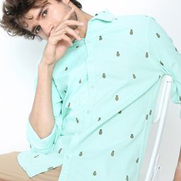 KETCH Men Blue Slim Fit Printed Cotton Casual Shirt-image-16