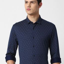 Louis Philippe Sport Men Navy Blue Slim Fit Printed Casual Shirt-image-14