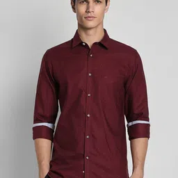Peter England Casuals Micro Ditsy Printed Slim Fit Pure Cotton Shirt-image-56