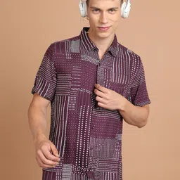 HIGHLANDER Slim Fit Abstract Printed Casual Shirt-image-31