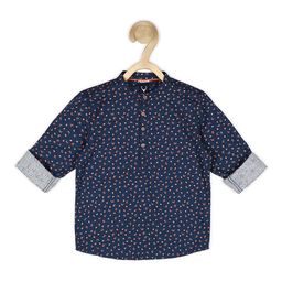 Allen Solly Junior Boys Navy Blue Floral Printed Casual Cotton Shirt-image-71