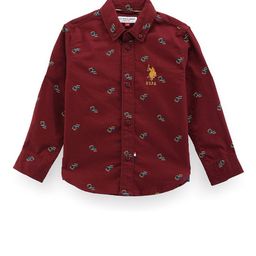 U.S. Polo Assn. Kids Boys Classic Conversational Opaque Printed Cotton Casual Shirt-picture-8