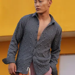 Campus Sutra Printed Spread Collar Long Sleeves Casual Shirt-image-54