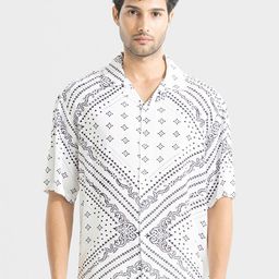 Snitch White Ethnic Motifs Printed Classic Casual Shirt-image-69