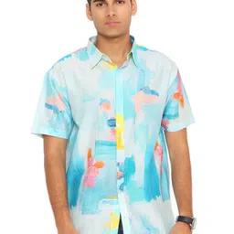 PS MEN BY PAYAL SINGHAL Abstract Printed Relaxed Opaque Casual Shirt-image-20