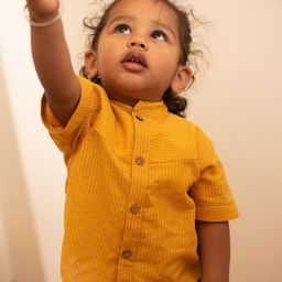 PlumCheeks Boys AbstractMandarin Collar Short Sleeves Cotton Casual Shirt-image-25