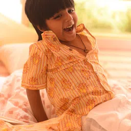 PlumCheeks Boys Relaxed Opaque Printed Cotton Casual Shirt-27
