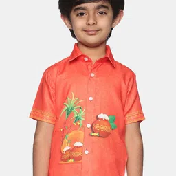 Sethukrishna Boys Ethnic Motifs Printed Cotton Casual Shirt-picture-43