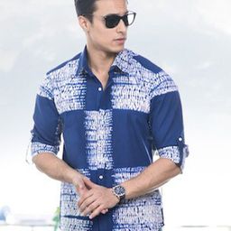 Hatheli Spread Collar Tie & Dye Casual Cotton Shirt-image-27