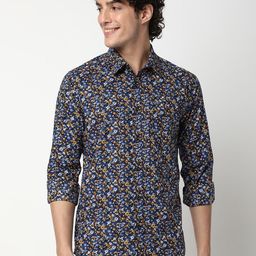 Mufti Slim Fit Floral Printed Pure Cotton Casual Shirt-image-98