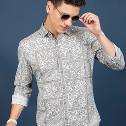 KETCH Men Slim Fit Floral Opaque Printed Casual Shirt-image-19