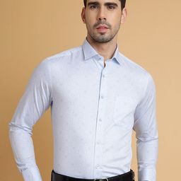 METAL Slim Fit Floral Opaque Printed Cotton Formal Shirt-image-70