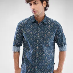 SPYKAR Men Slim Fit Floral Opaque Printed Casual Shirt-image-83