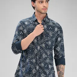 SPYKAR Men Slim Fit Abstract Printed Casual Shirt-picture-24