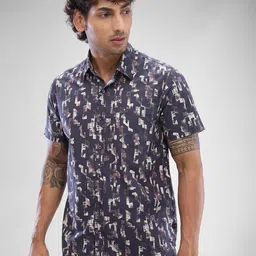SPYKAR Men Slim Fit Abstract Printed Casual Shirt-picture-22
