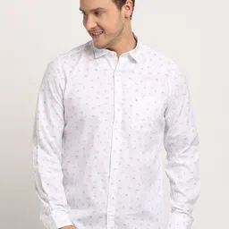 Turtle Floral Printed Relaxed Slim Fit Pure Cotton Casual Shirt-image-2
