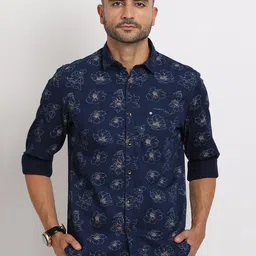 Turtle Relaxed Slim Fit Floral Printed Cotton Casual Shirt-image-74