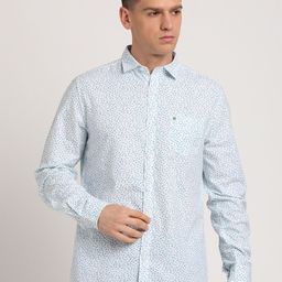 Turtle Relaxed Slim Fit Floral Printed Cotton Linen Casual Shirt-image-76