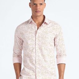 Flying Machine Slim Fit Floral Printed Pure Cotton Casual Shirt-image-60