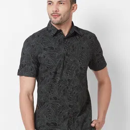 GIORDANO Slim Fit Abstract Printed Pure Cotton Casual Shirt-image-57