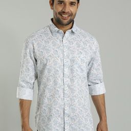 Indian Terrain Slim Fit Floral Printed Spread Collar Long Sleeves Cotton Casual Shirt-picture-25