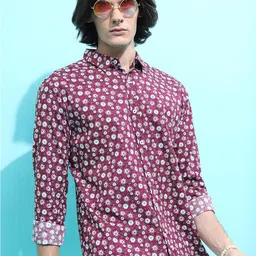 KETCH Slim Fit Floral Printed Cotton Casual Shirt-image-32