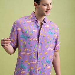 Ketch Men Printed Drop shoulder Oversized Shirt-image-42