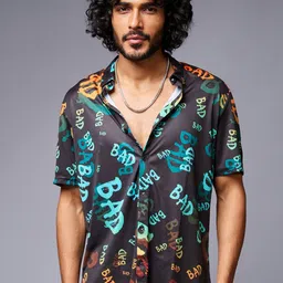 GO DEVIL Typography Printed Casual Shirt-image-64