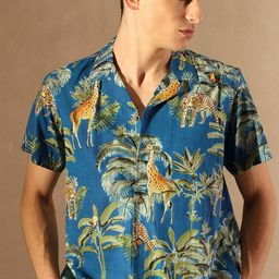 DENNISON Smart Lightweight Cotton Block Printed Shirt-image-75