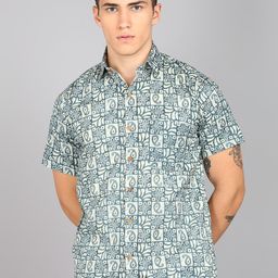 BLOCKS OF INDIA Comfort Ethnic Motifs Printed Spread Collar Cotton Casual Shirt-image-33