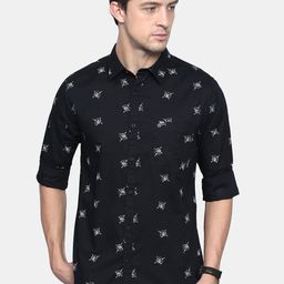 VUDU Men Comfort Fit Spread Collar Conversational Printed Cotton Casual Shirt-image-75