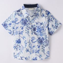 CrayonFlakes Boys Floral Opaque Printed Cotton Casual Shirt-image-98